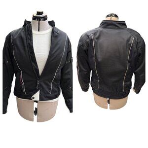 Castle Streetwear Womans Motorcycle Jacket Size 8 Black W/Pads Insulated